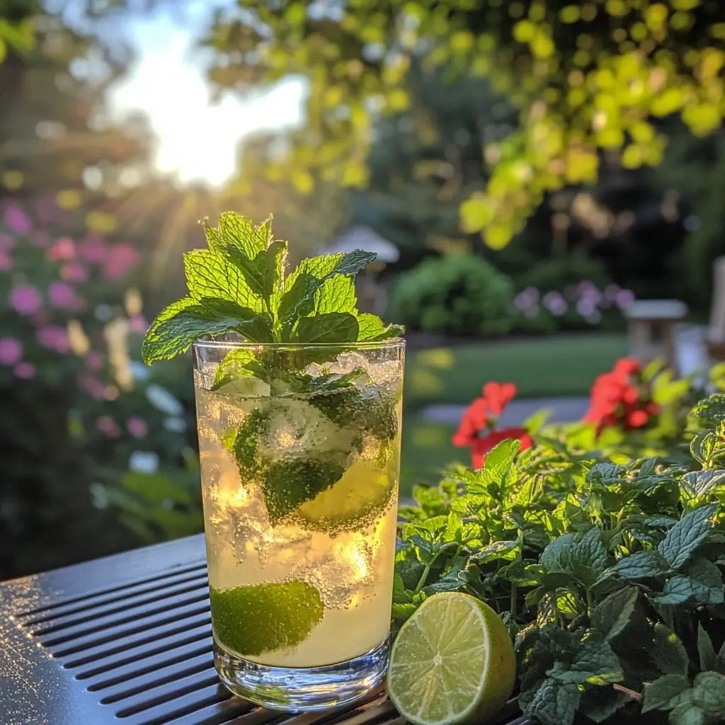 Hugo Rezept – Erfrischender Sommer-Cocktail im Glas mit Eis, Holunderblütensirup und Minze, perfekt für einen sonnigen Tag.