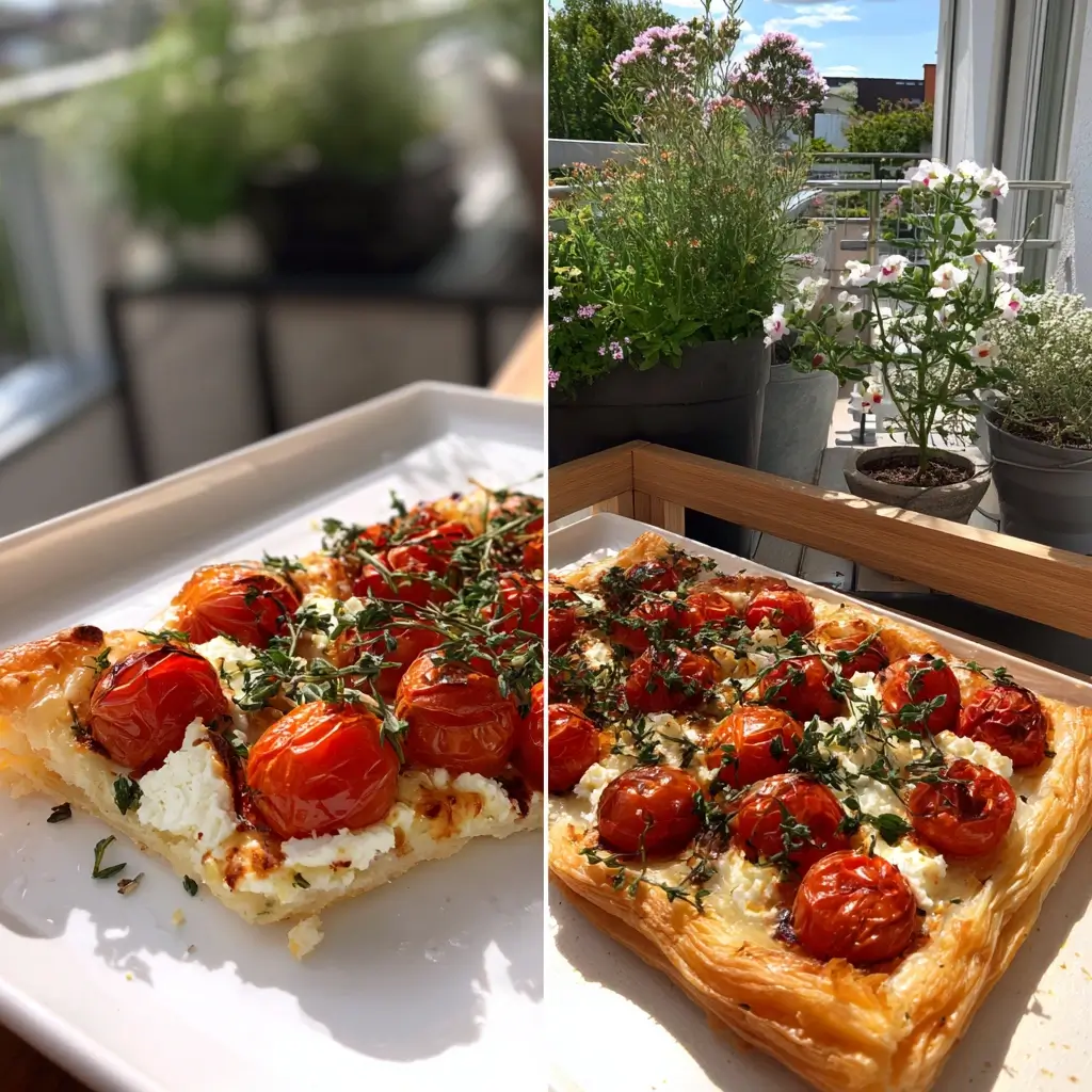 Blätterteig Rezepte mit Schinken und Käse, serviert auf Holzbrett