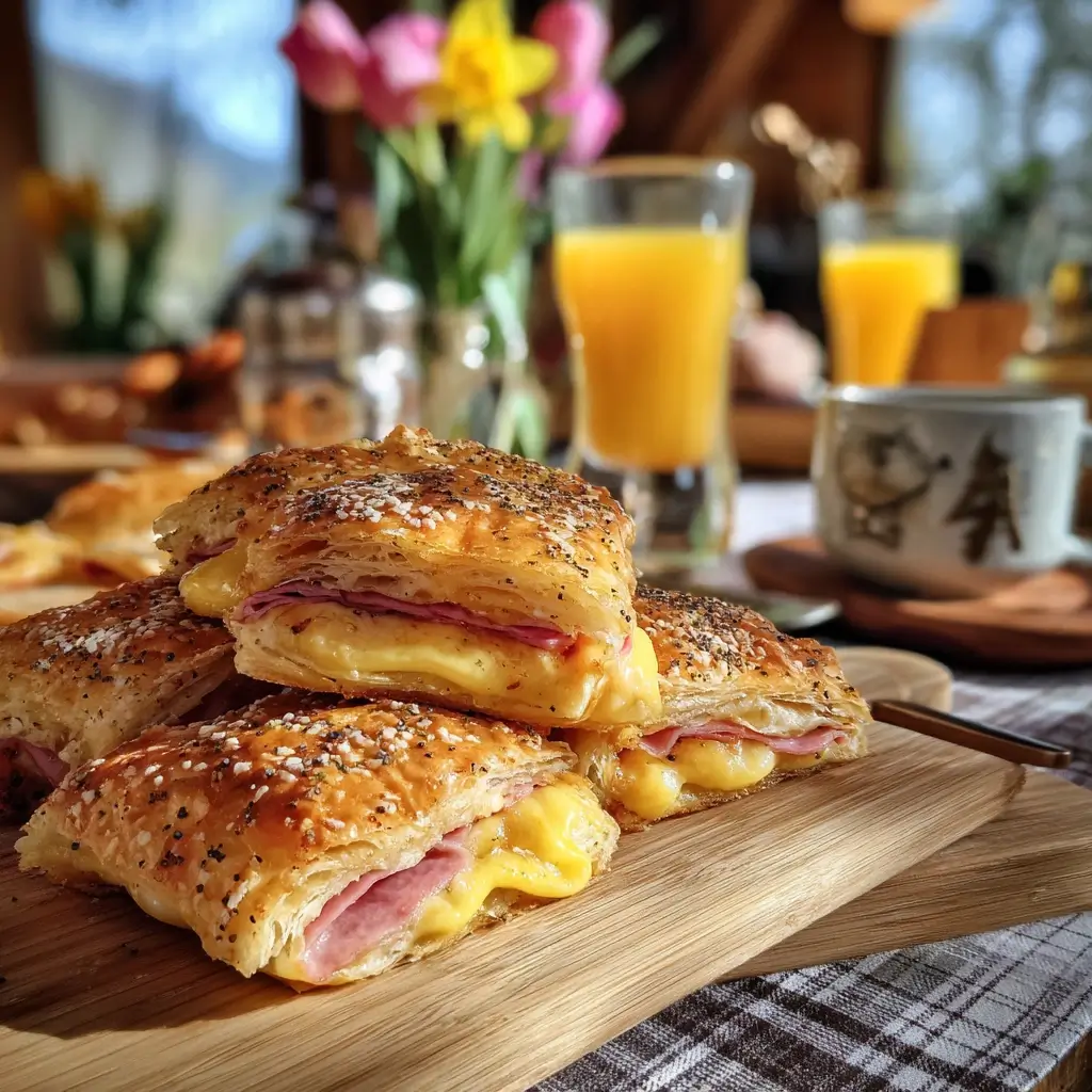 Blätterteig Rezepte als Stangen mit Kräuterbutter und Käse überbacken