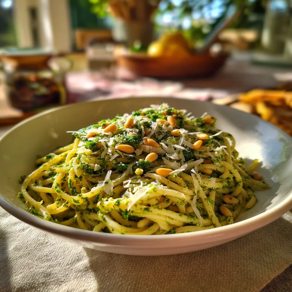 Spaghetti mit Bärlauchpesto und Parmesan – Bärlauchpesto Rezept