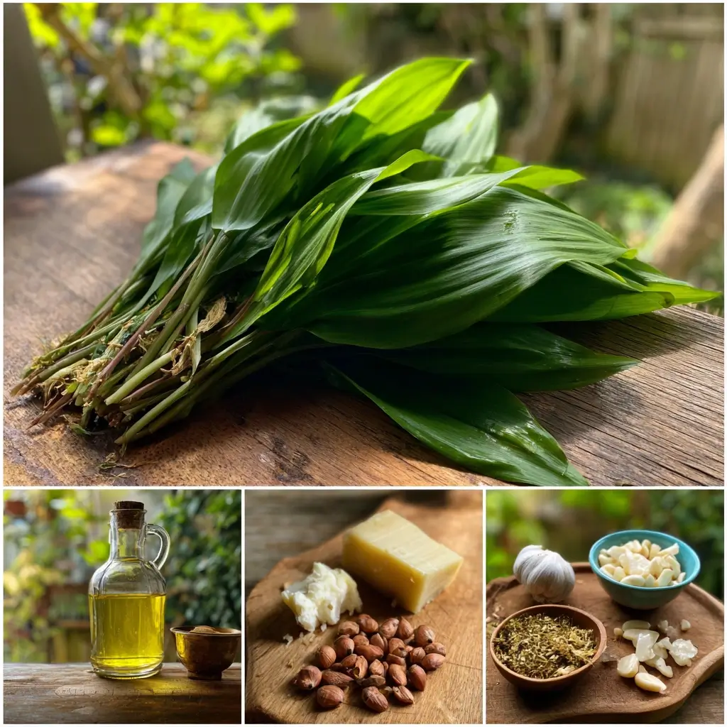 Glas mit selbstgemachtem Bärlauchpesto – Bärlauchpesto Rezept