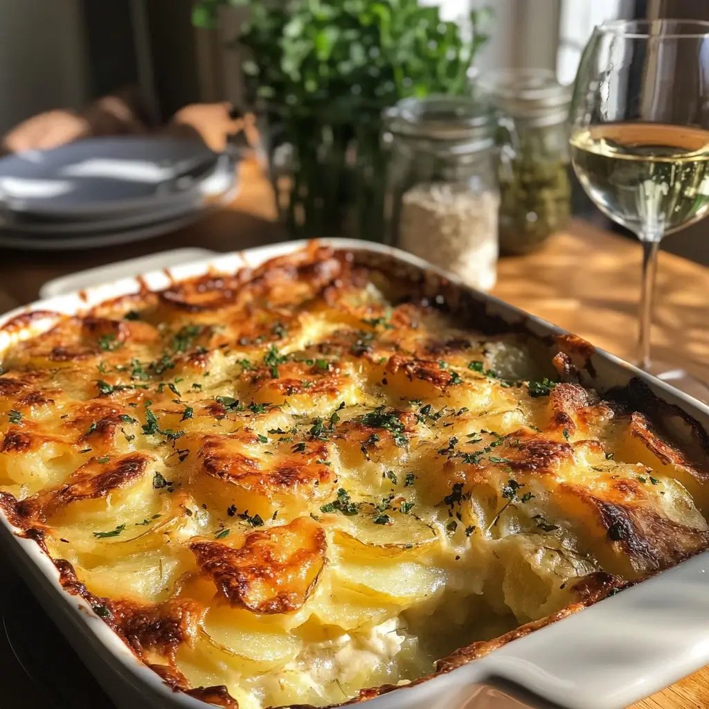 Kartoffelgratin mit knuspriger Käsekruste – überbackenes Rezept mit Kartoffeln direkt aus dem Ofen