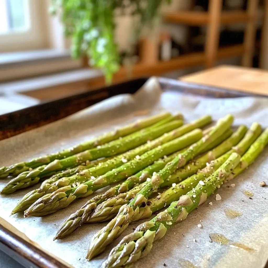 Grüner Spargel mit geriebenem Parmesan und Zitronenzeste auf einem weißen Teller angerichtet – Rezept Grüner Spargel