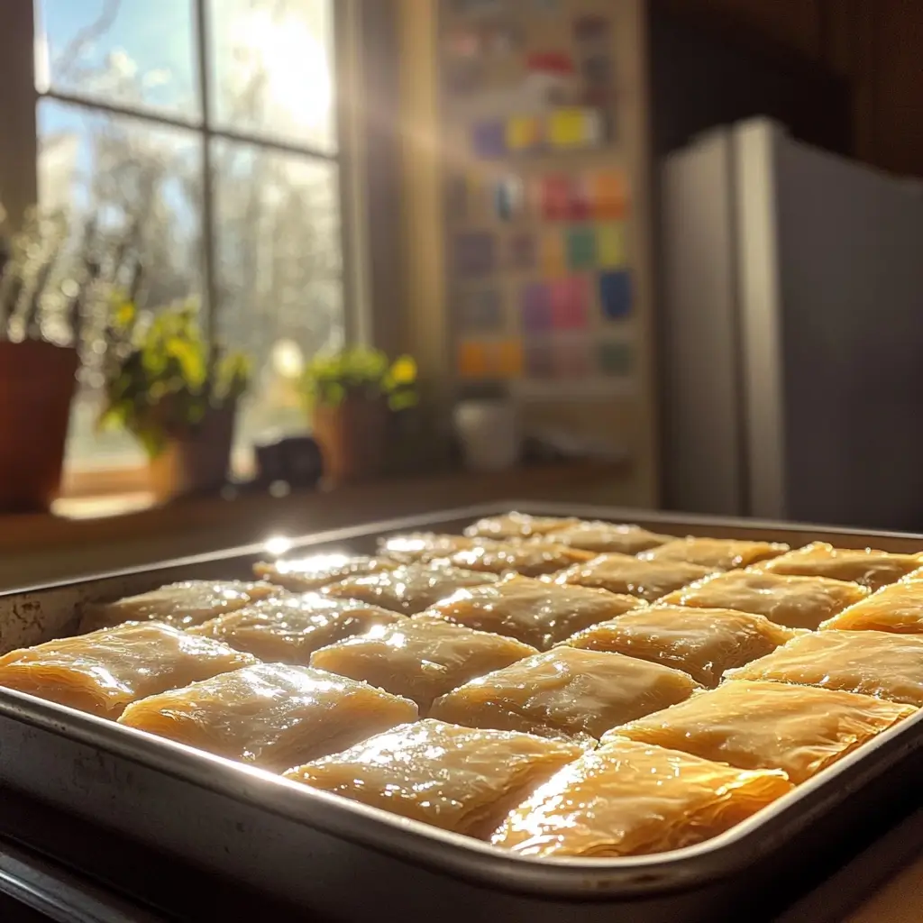 Gehackte Nüsse auf Filoteig beim Baklava Rezept