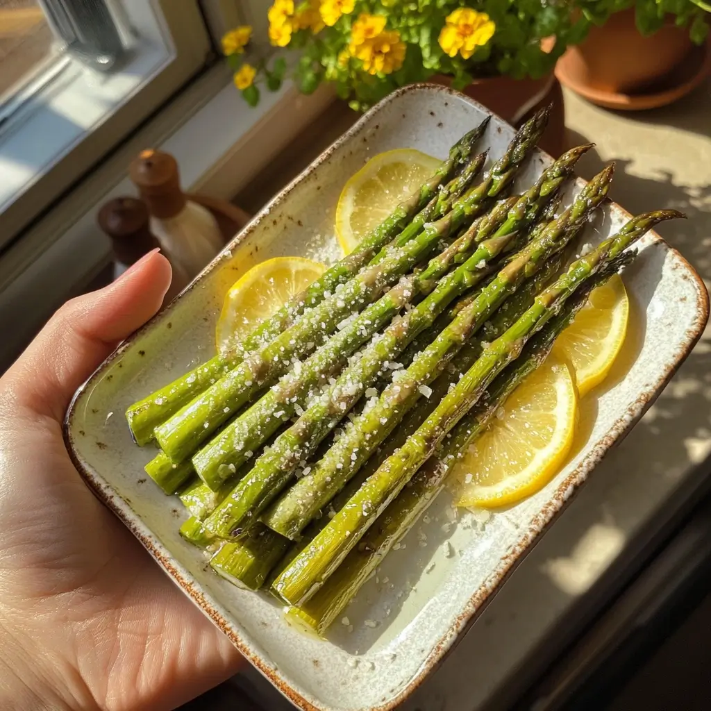 Ofengericht mit grünem Spargel – das perfekte Rezept für grünen Spargel mit frischen Zutaten wie Parmesan, Zitrone und Knoblauch.