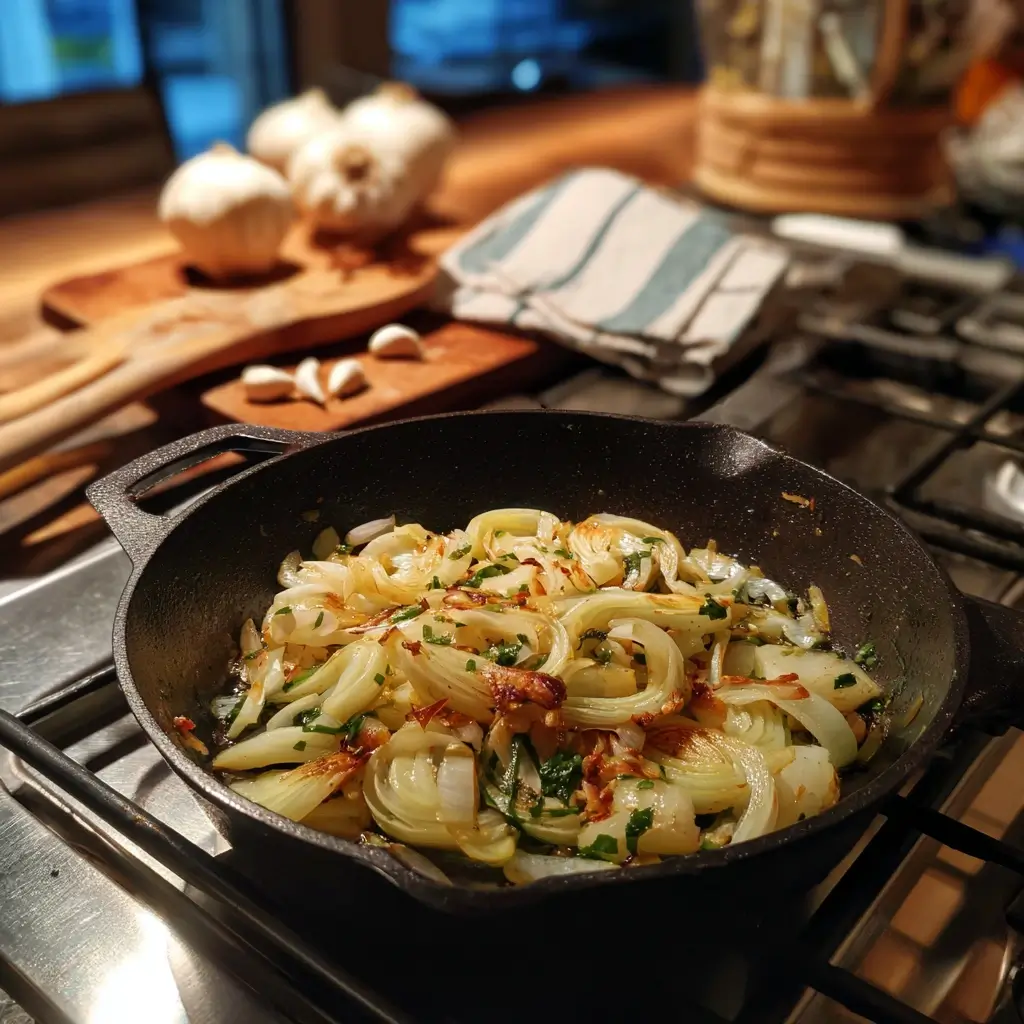 Cremige Fenchelsuppe mit Petersilie in weißem Teller – Fenchel Rezepte