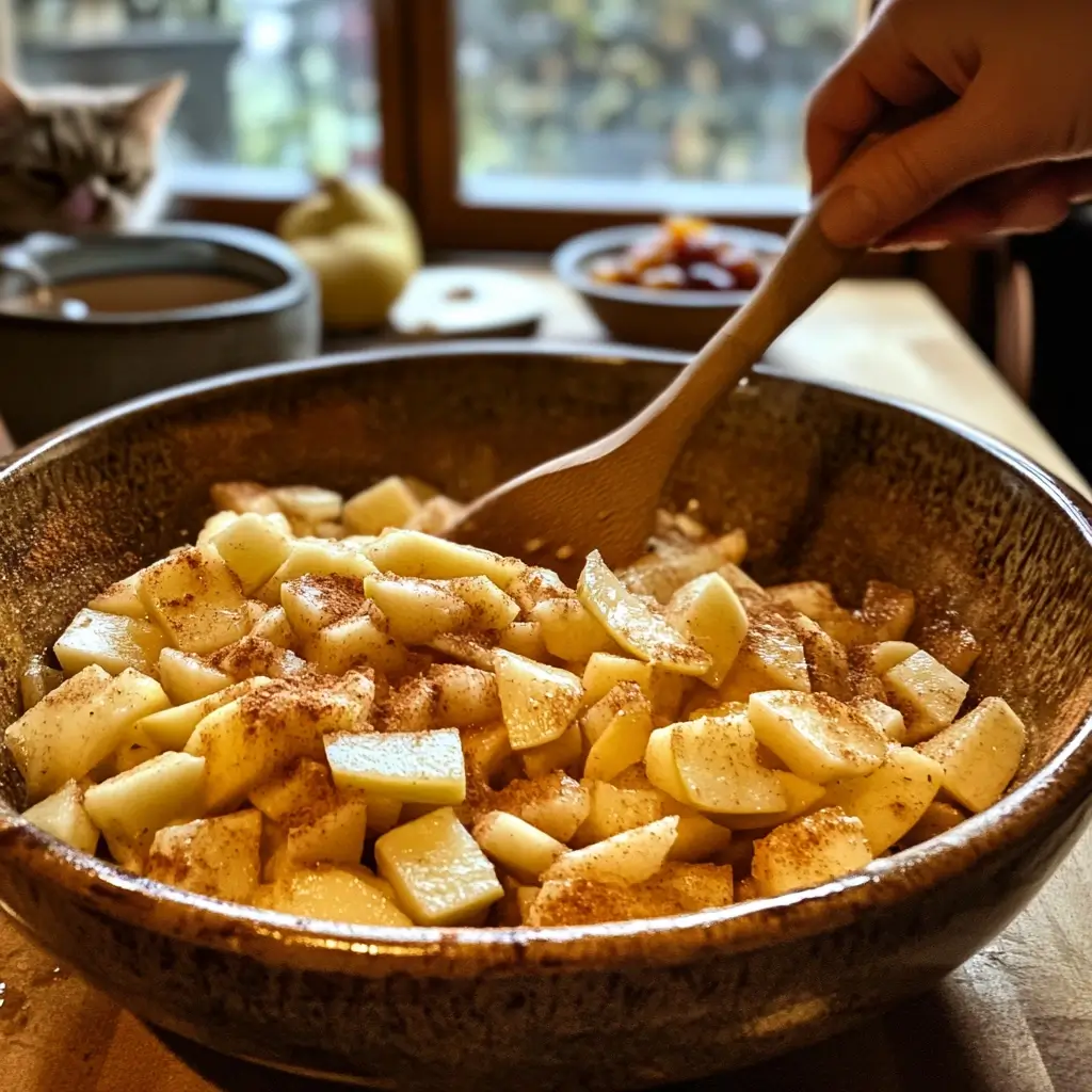 Apfel-Zimt-Mischung für Apfelstrudel Rezepte in einer Schüssel