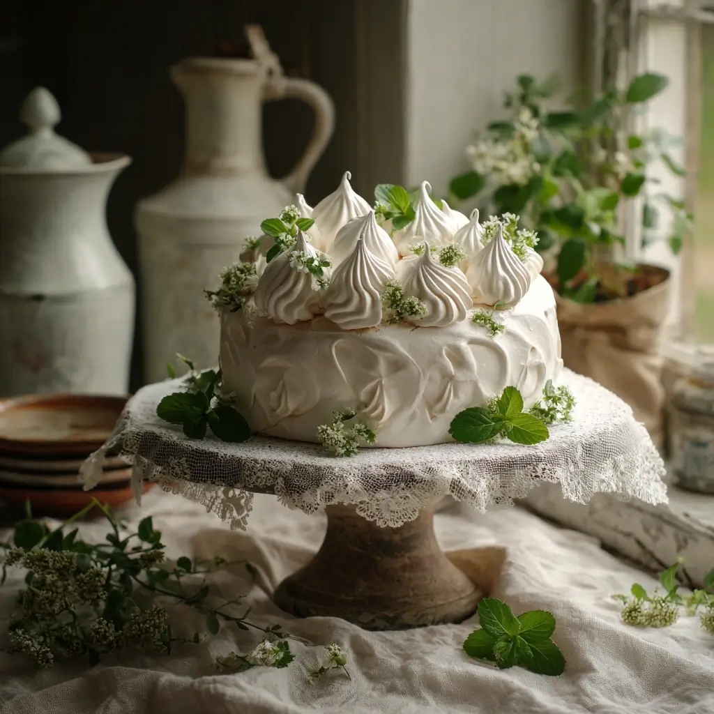 Pavlova mit frischen Früchten und Sahne als Variation vom Baiser Rezept