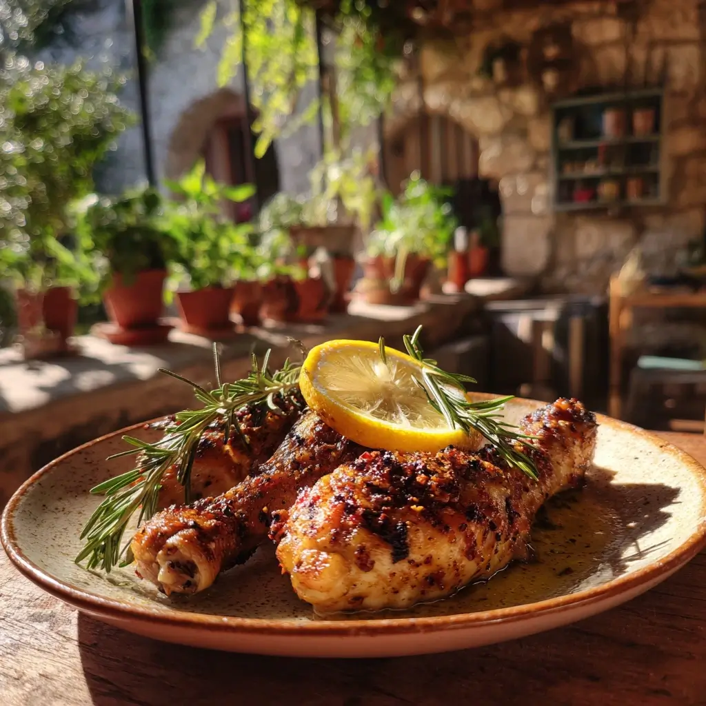 Rezepte Airfryer Ninja: Mediterrane Hähnchenschenkel mit Rosmarin und Zitrone