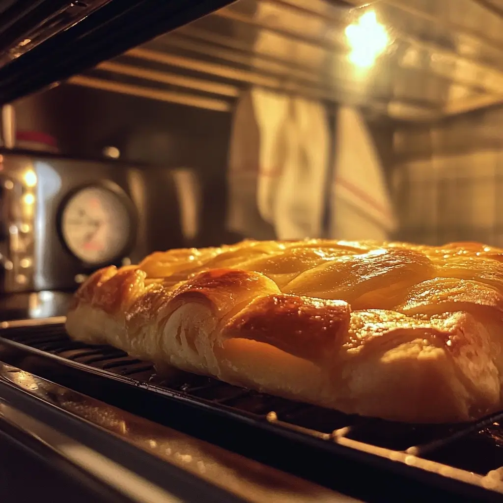 Apfelstrudel backt im Ofen und wird goldbraun – Apfelstrudel Rezepte