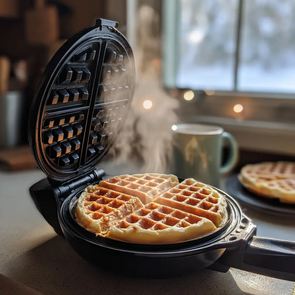 Goldbraune Waffeln backen im heißen Waffeleisen – Schritt-für-Schritt im Waffeln Rezept.