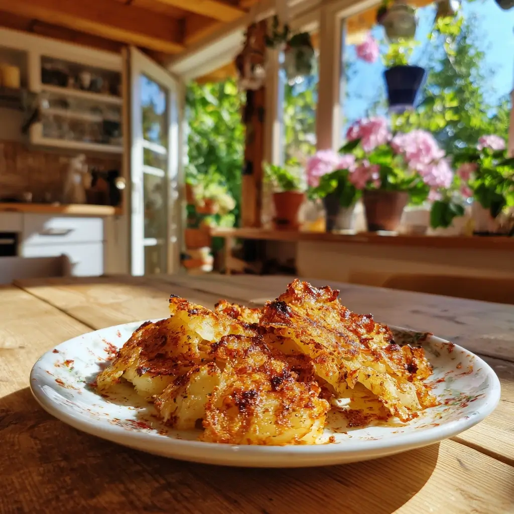 Knuspriger Kohlrabi auf einem weißen Teller serviert – ein Highlight unter den Kohlrabi Rezepten.
