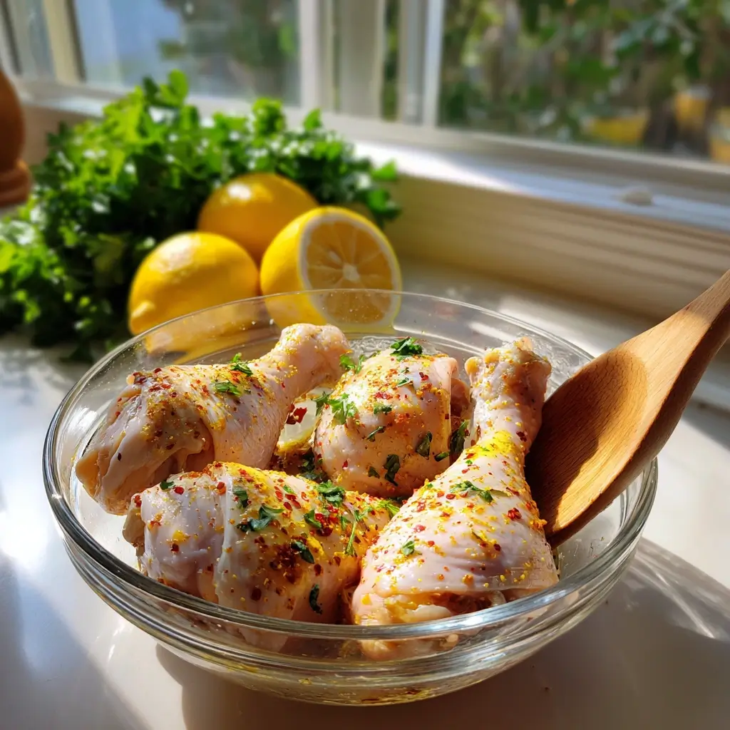 Marinierte Hähnchenschenkel mit Paprika, Knoblauch und Zitronensaft für airfryer rezepte ninja.