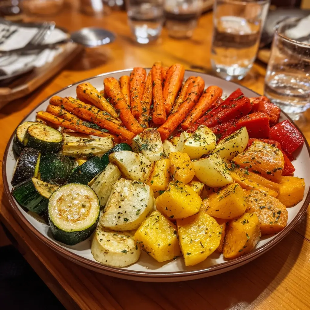 Buntes Ofengemüse aus dem Airfryer – Zucchini, Karotten, Paprika und Kartoffeln perfekt gewürzt | Airfryer Rezepte Gemüse