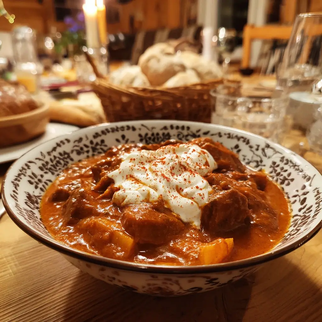 Cremige Version von Rezept Szegediner Gulasch mit Sauerrahm und Paprika