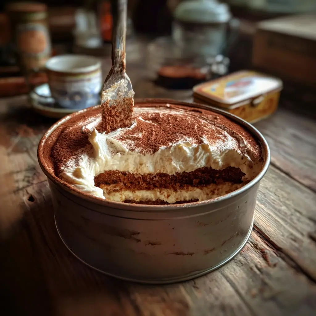 Schichten von Löffelbiskuits und Mascarpone für tiramisu torte