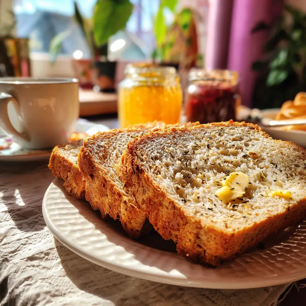 Glutenfreies Brot kühlt nach dem Backen auf einem Gitter aus.