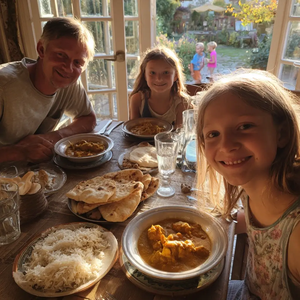 Hähnchen Curry gemeinsam am Familientisch genießen