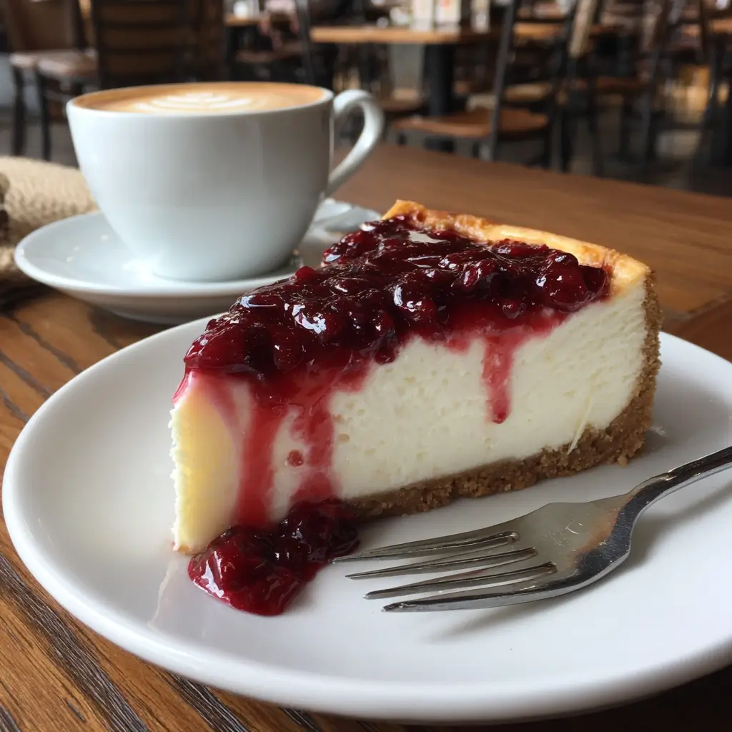 Bakeless cheesecake mit frischen Erdbeeren und Blaubeeren, cremiger Kühlschrankkuchen ohne Backen auf rustikalem Holztisch.