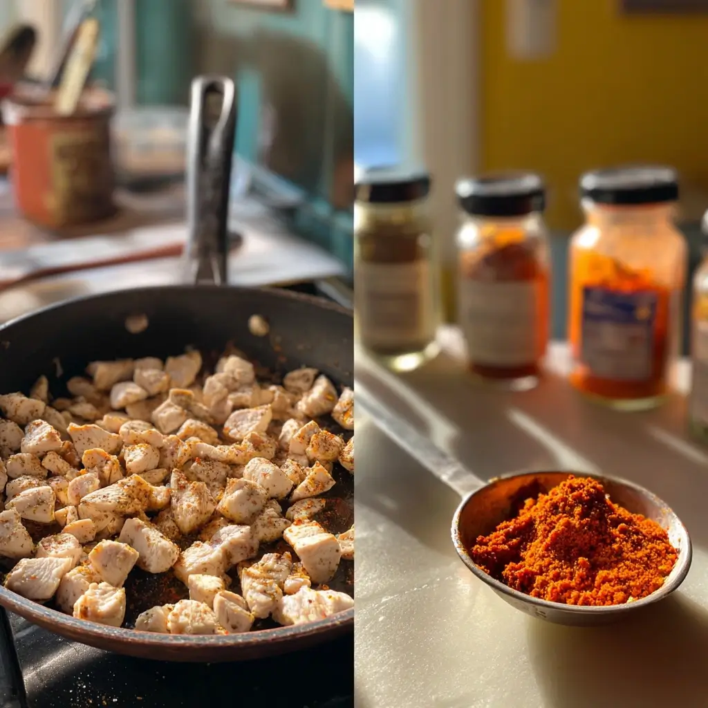 Frisch geschnittenes Gemüse wie Paprika, Zucchini und Karotten für Thai Curry Rezept