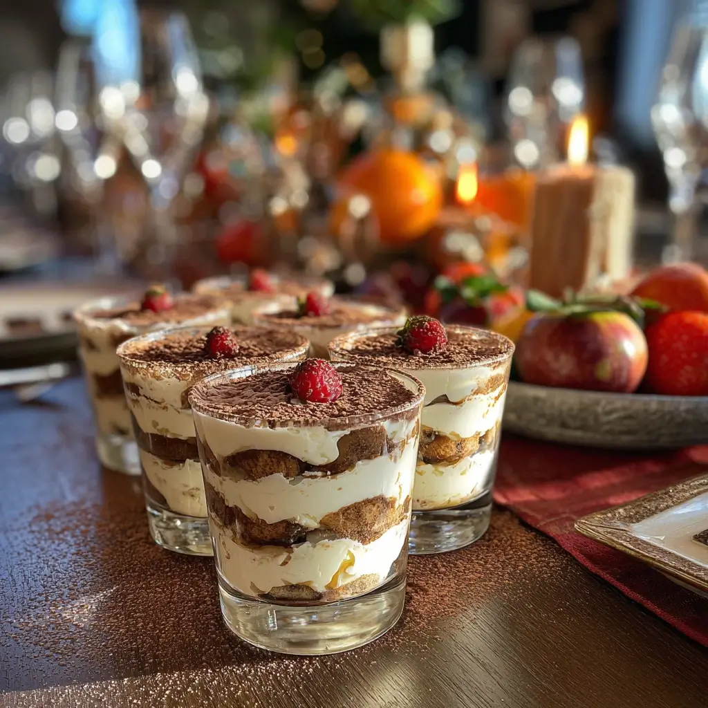 Mini-Tiramisu ohne Ei im Glas geschichtet