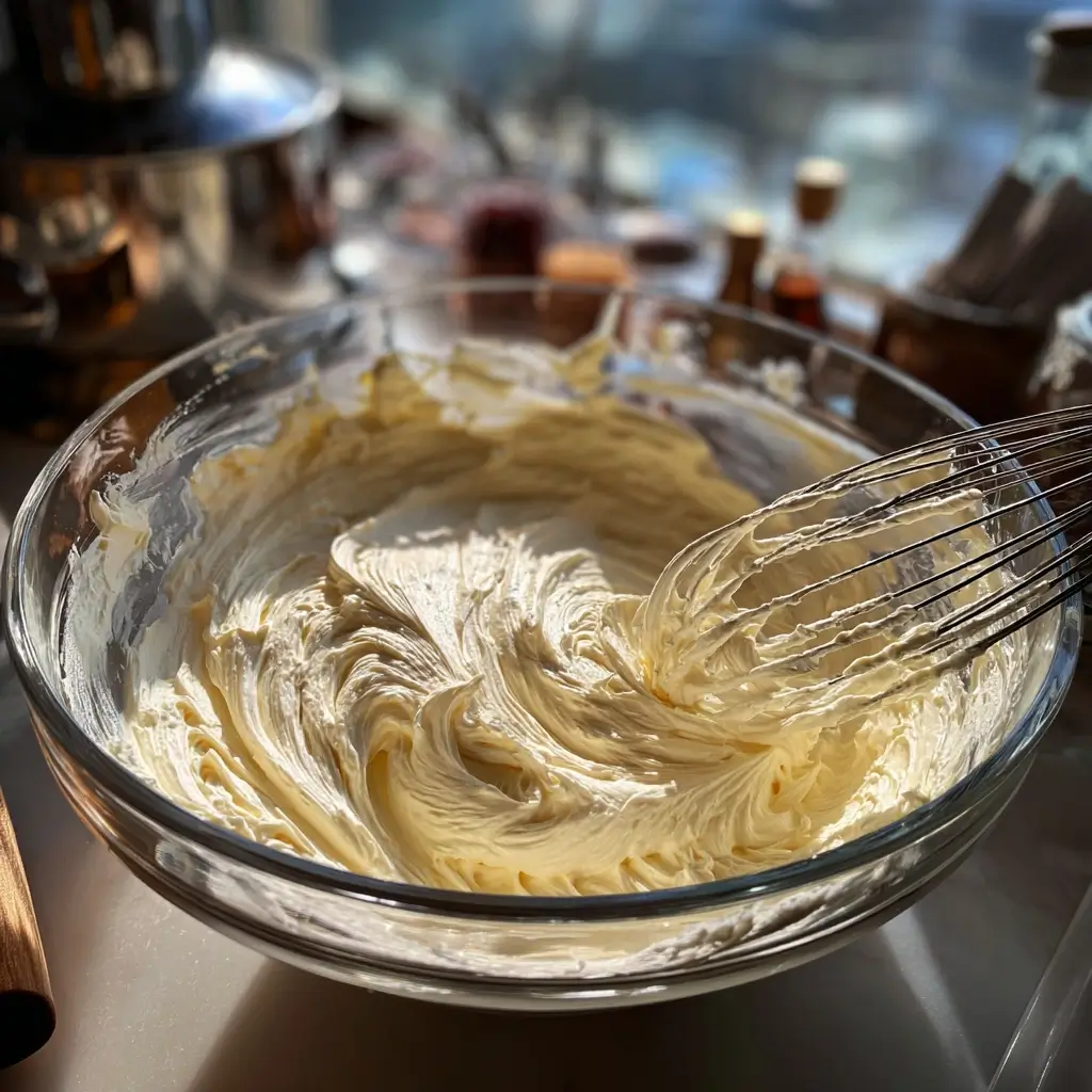Mascarpone Creme für Spekulatius Tiramisu wird geschlagen