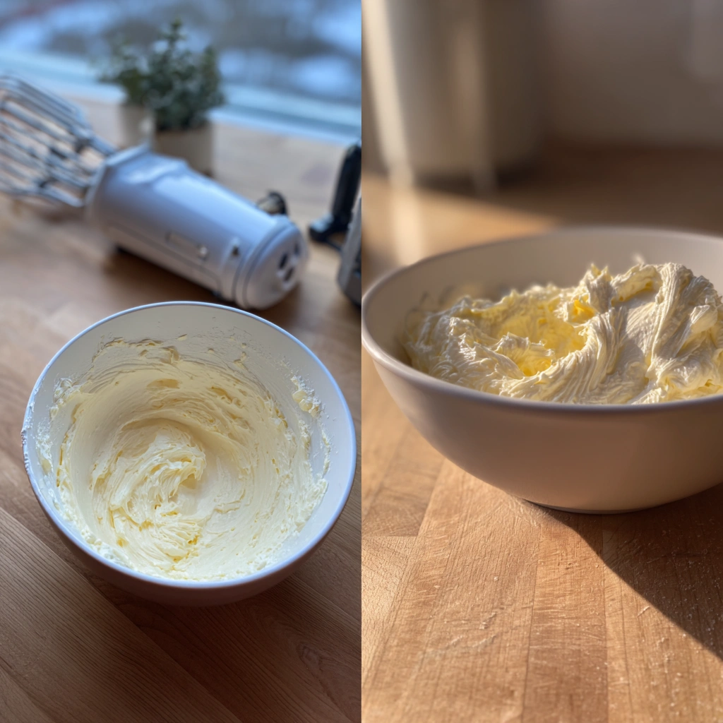 Buttercreme Rezept Schritt 2: Puderzucker langsam in die Butter einrühren