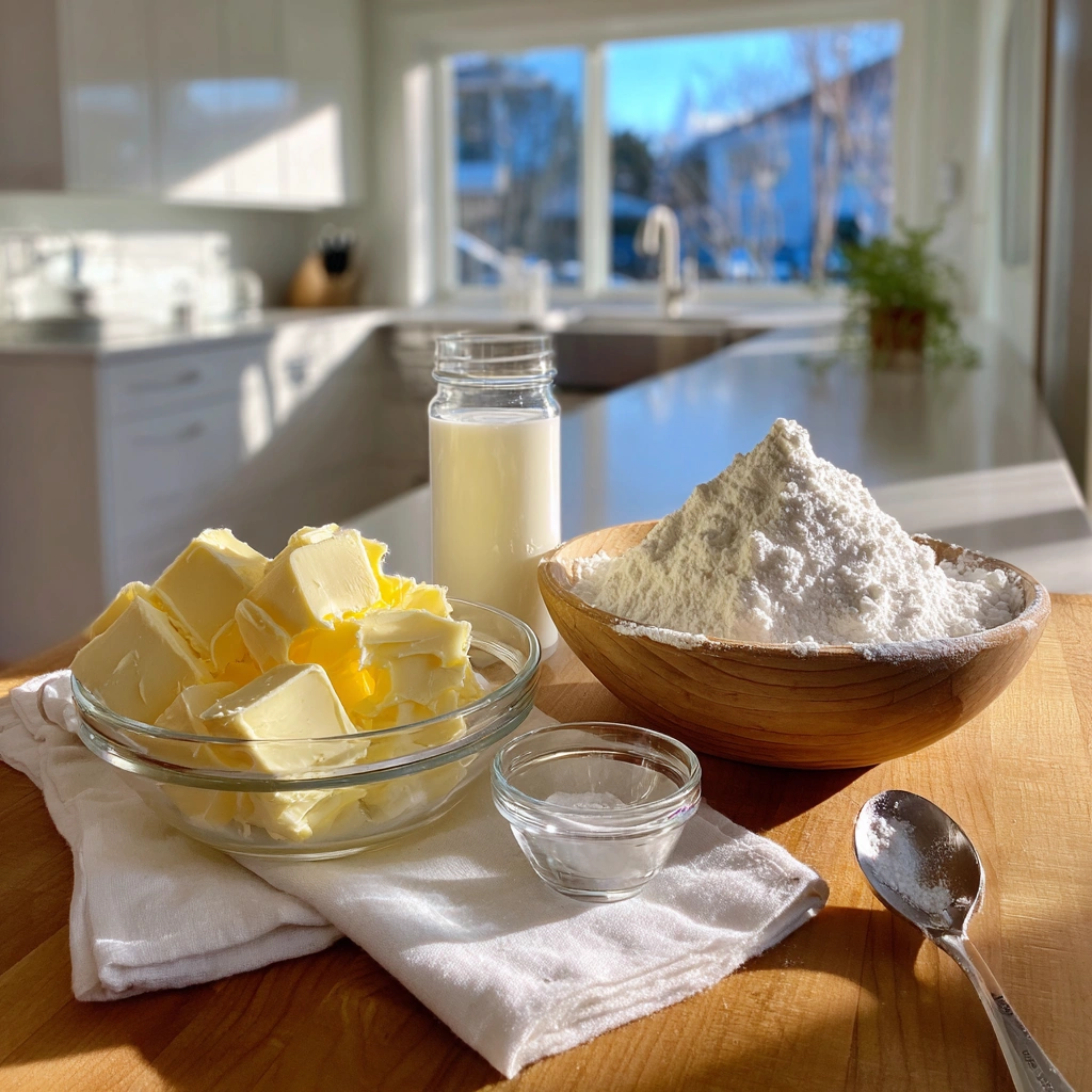 Buttercreme Rezept Zutaten: Butter, Puderzucker, Milch und Vanille für perfekte Buttercreme