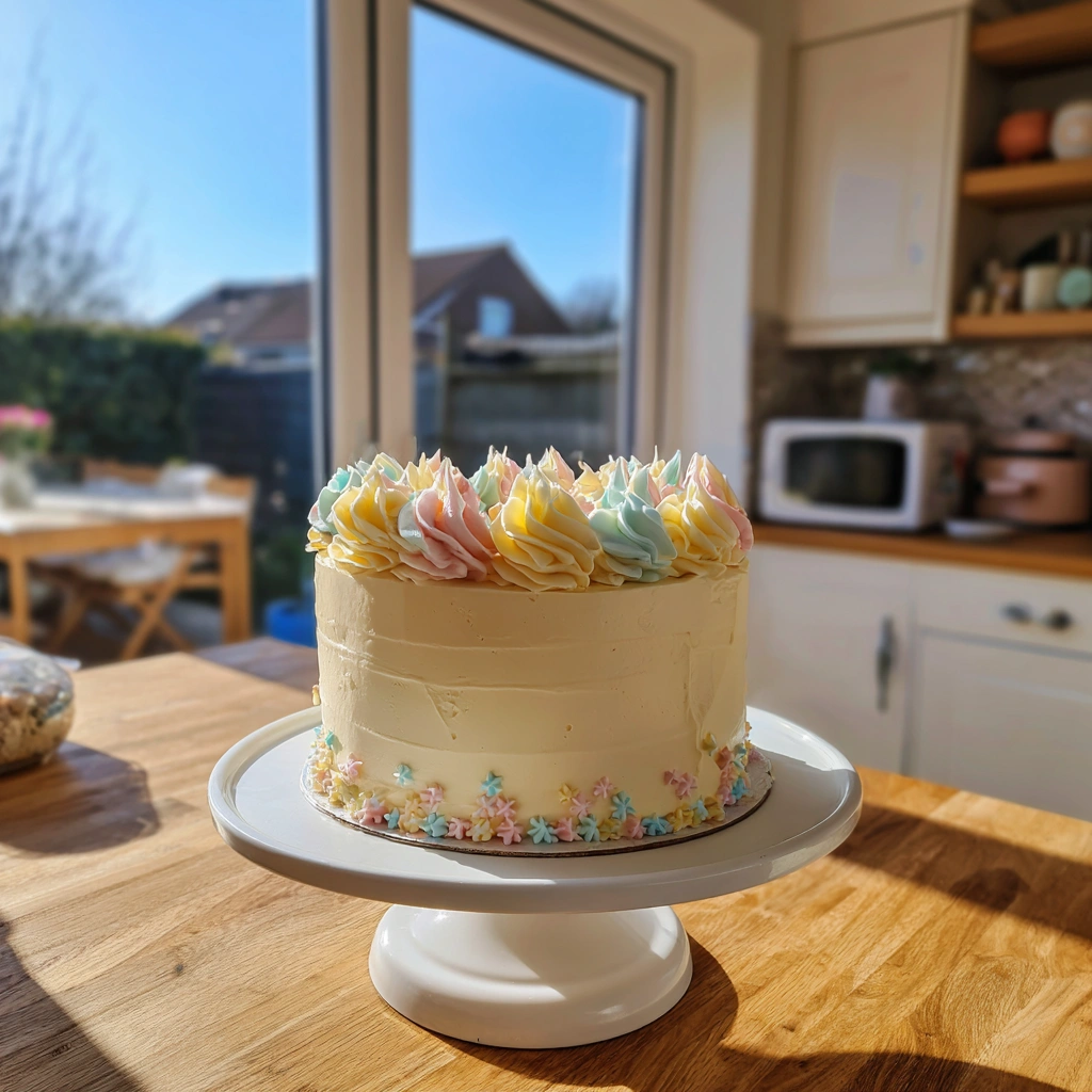 Buttercreme Rezept für klassischen Layer Cake mit cremiger Buttercreme und glatter Dekoration