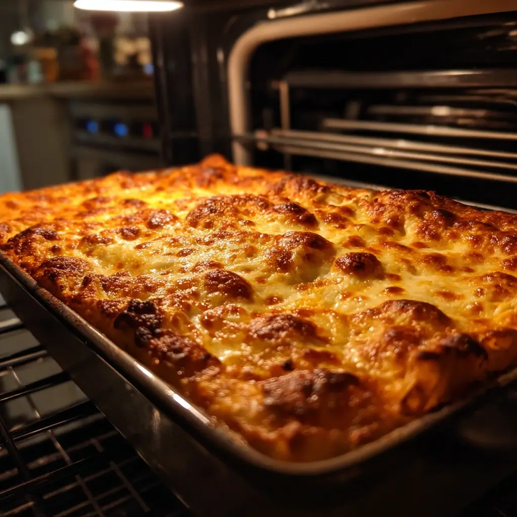 lasagne rezepte werden in einer Form geschichtet mit Pasta bolognese und béchamel