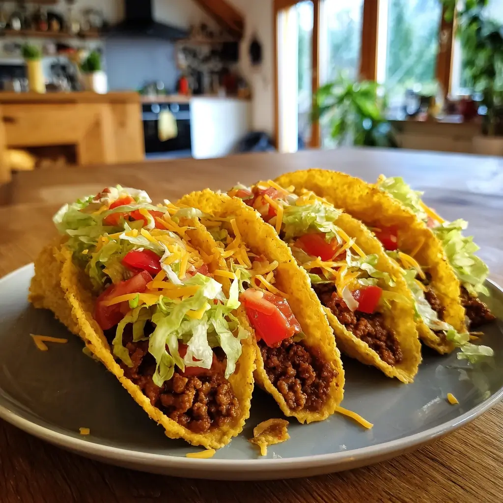 taco rezept fertige tacos auf tisch serviert