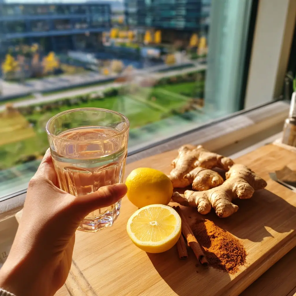 zubereitung von ingwer zimt rezept zum abnehmen mit geschnittenem ingwer und heißem wasser