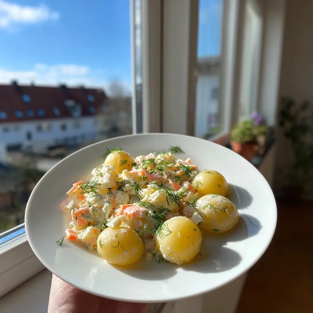 matjessalat rezepte detailaufnahme cremige textur mit matjes und apfel