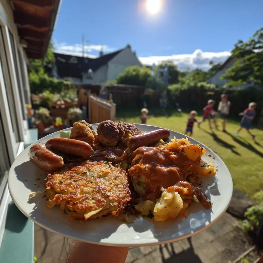 metro essen ruhrpott menü mit currywurst frikadellen und kartoffelsalat
