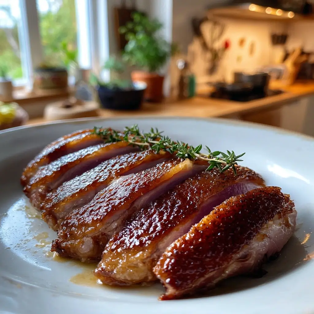entenbrust rezept​ knusprig gebraten saftig innen perfekt serviert