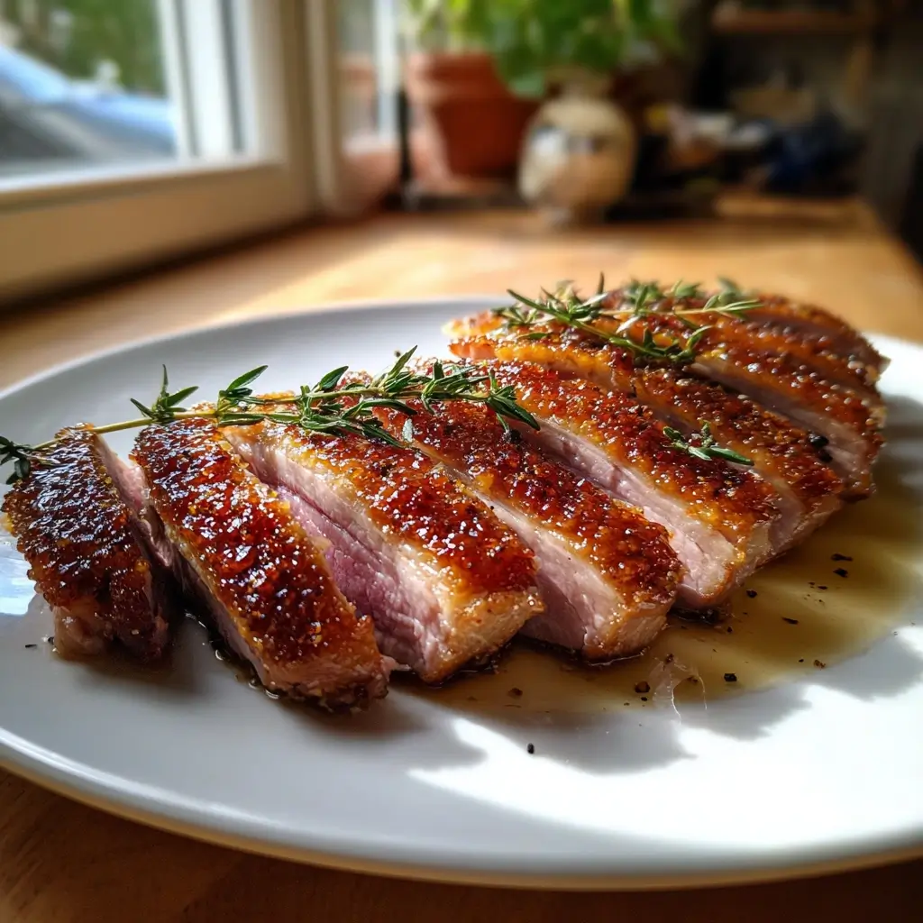 entenbrust rezept aufgeschnitten saftig rosa knusprige haut