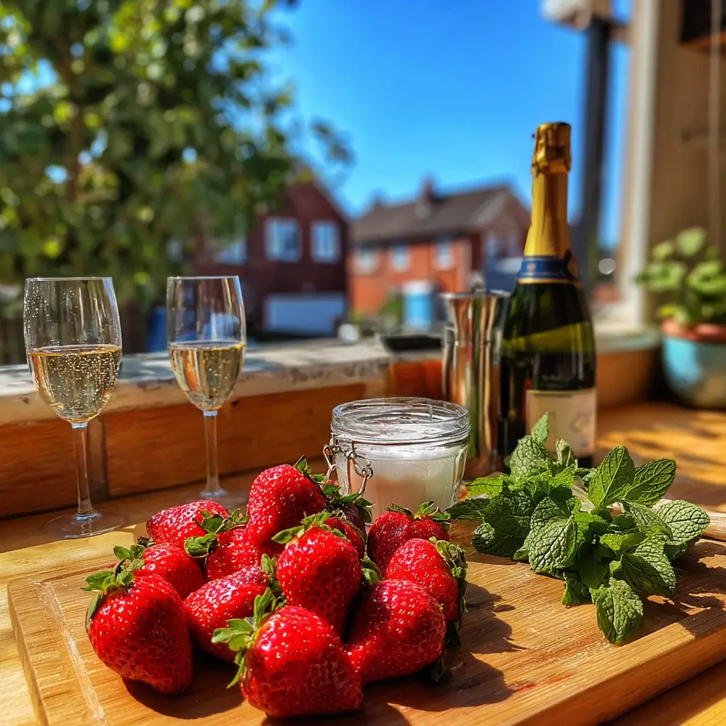 bowle rezept zutaten erdbeeren sekt weißwein minze sommergetränk