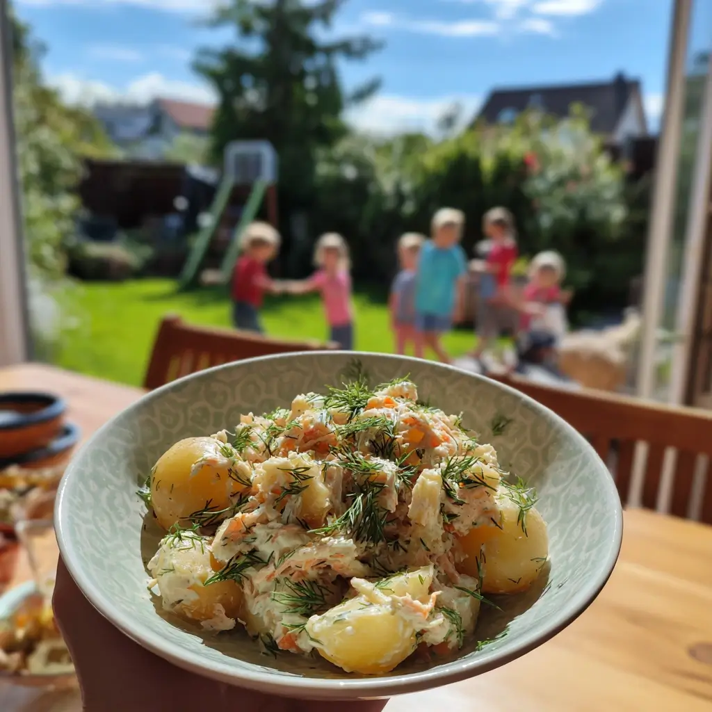 matjessalat rezepte familienessen servieren am tisch mit frischem salat