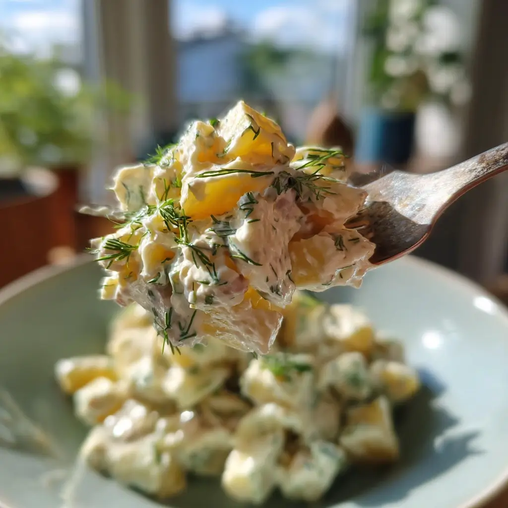 rezepte matjessalat nahaufnahme cremige textur dill apfel