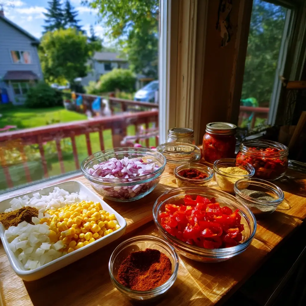 chili sin carne rezept zutaten bohnen mais paprika tomaten küche