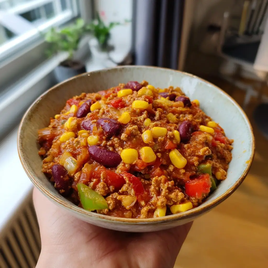 chili sin carne rezept vegan würzig einfach in moderner küche serviert