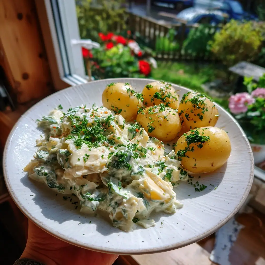 rezepte matjessalat serviert mit pellkartoffeln klassisch
