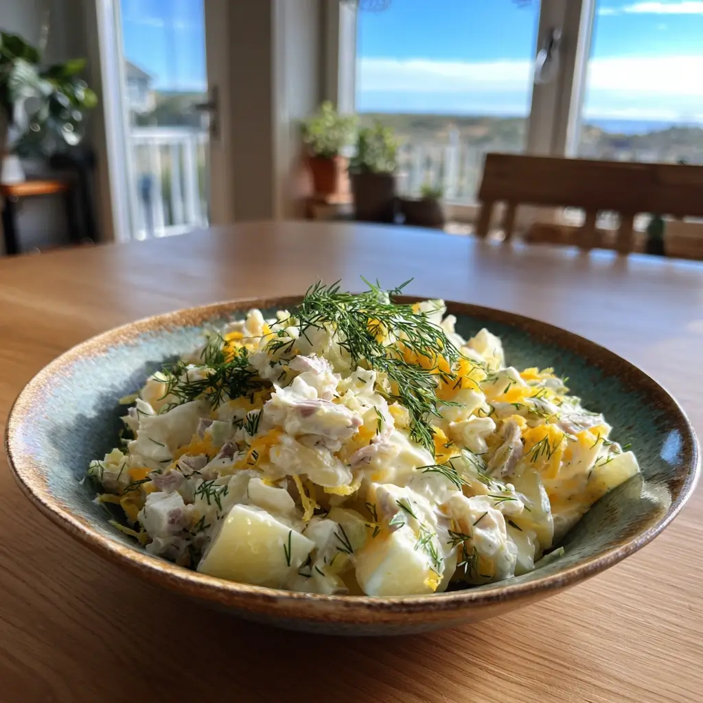 rezepte matjessalat klassisch norddeutsch cremiger salat mit dill und apfel