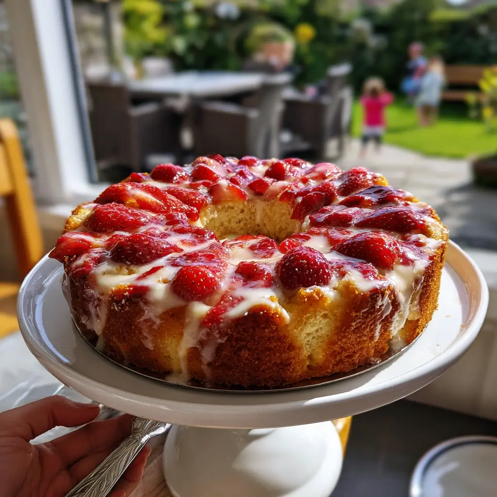 erdbeerkuchen rezept klassisch mit pudding und frischen erdbeeren